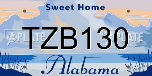 TZB130 Alabama License Plate