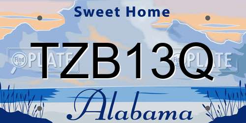 TZB13Q Alabama License Plate