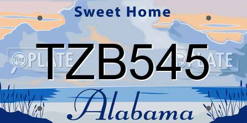 TZB545 Alabama License Plate