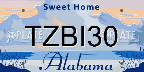 TZBI30 Alabama License Plate
