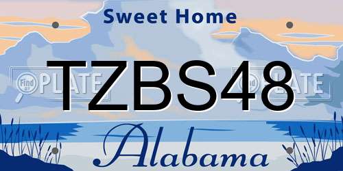TZBS48 Alabama License Plate