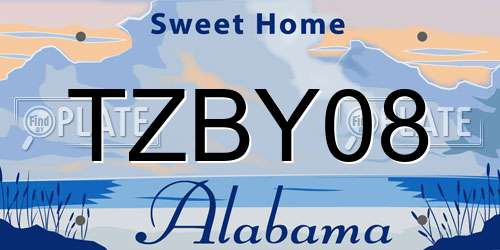 TZBY08 Alabama License Plate