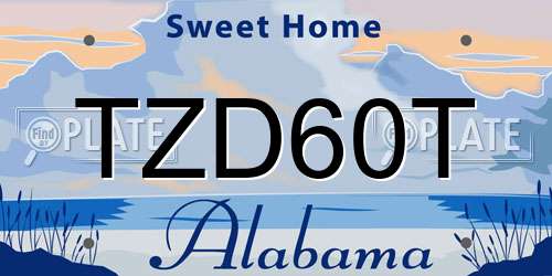 TZD60T Alabama License Plate