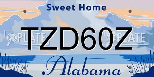 TZD60Z Alabama License Plate