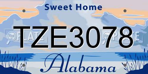 TZE3078 Alabama License Plate