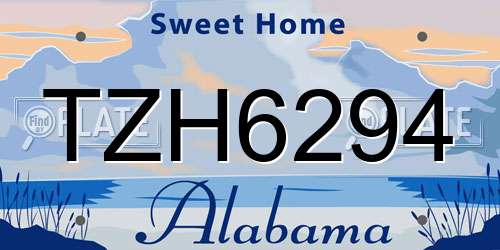 TZH6294 Alabama License Plate
