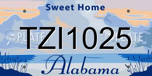 TZI1025 Alabama License Plate