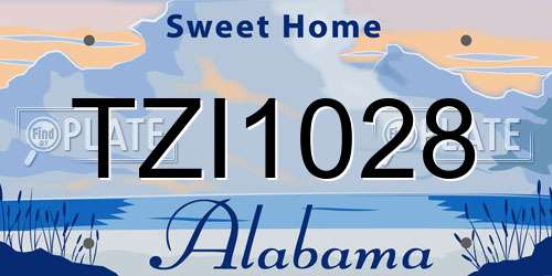 TZI1028 Alabama License Plate