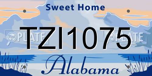TZI1075 Alabama License Plate
