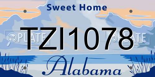 TZI1078 Alabama License Plate