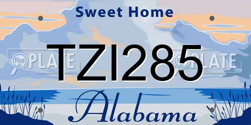TZI285 Alabama License Plate
