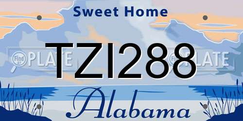 TZI288 Alabama License Plate