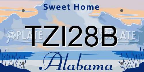 TZI28B Alabama License Plate