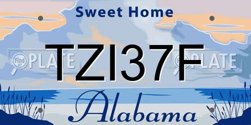 TZI37F Alabama License Plate