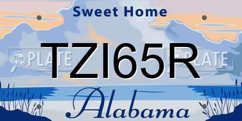 TZI65R Alabama License Plate