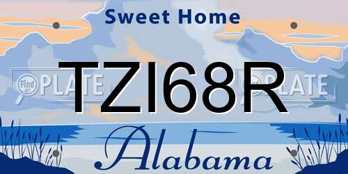 TZI68R Alabama License Plate