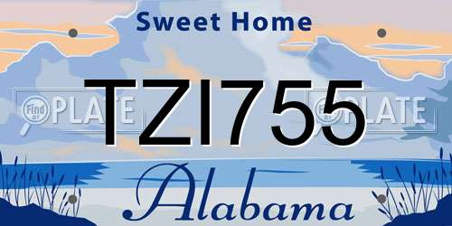 TZI755 Alabama License Plate