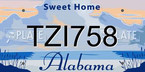 TZI758 Alabama License Plate