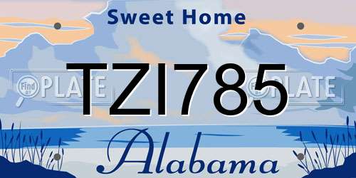 TZI785 Alabama License Plate