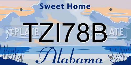 TZI78B Alabama License Plate