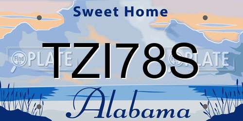 TZI78S Alabama License Plate