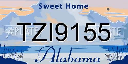 TZI9155 Alabama License Plate