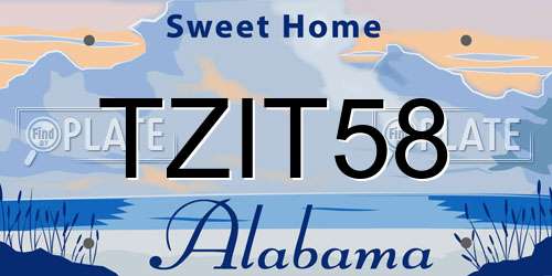 TZIT58 Alabama License Plate