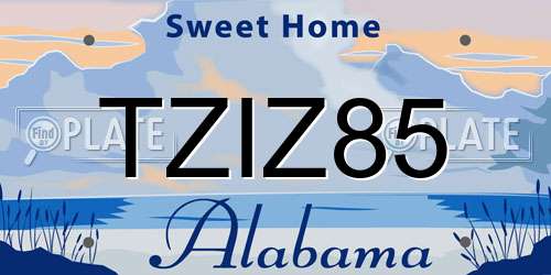 TZIZ85 Alabama License Plate