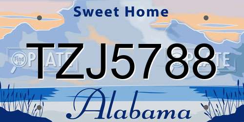 TZJ5788 Alabama License Plate