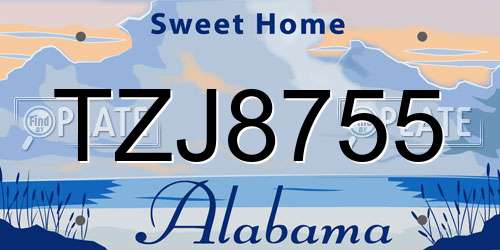 TZJ8755 Alabama License Plate