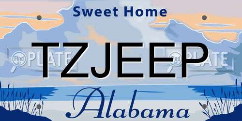 TZJEEP Alabama License Plate
