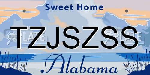 TZJSZSS Alabama License Plate