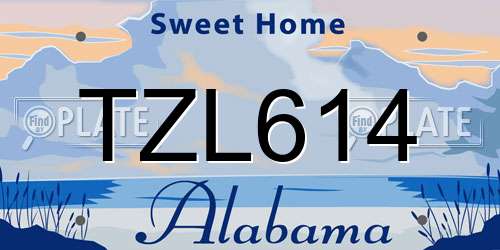 TZL614 Alabama License Plate