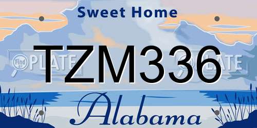 TZM336 Alabama License Plate