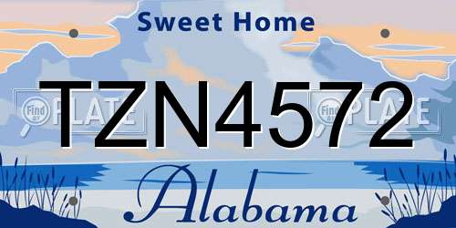 TZN4572 Alabama License Plate