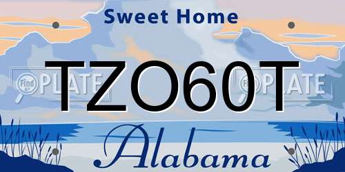 TZO60T Alabama License Plate