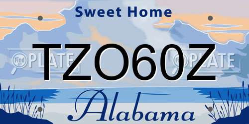 TZO60Z Alabama License Plate
