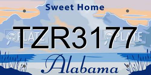 TZR3177 Alabama License Plate