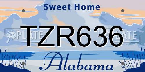 TZR636 Alabama License Plate