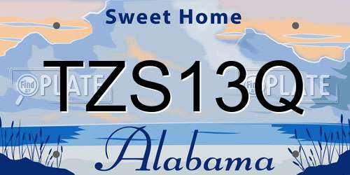 TZS13Q Alabama License Plate