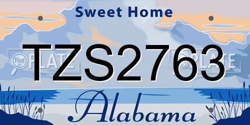 TZS2763 Alabama License Plate