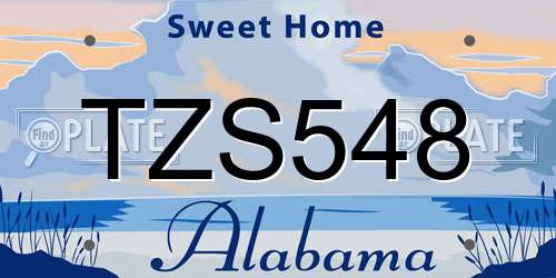 TZS548 Alabama License Plate