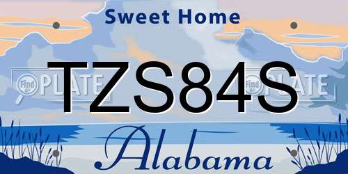 TZS84S Alabama License Plate