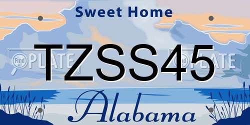 TZSS45 Alabama License Plate