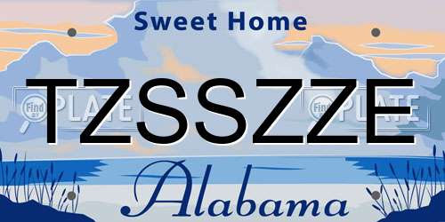 TZSSZZE Alabama License Plate