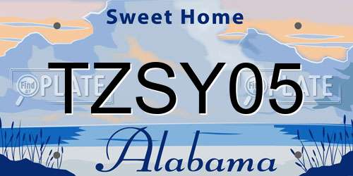 TZSY05 Alabama License Plate