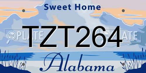 TZT264 Alabama License Plate