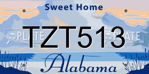 TZT513 Alabama License Plate