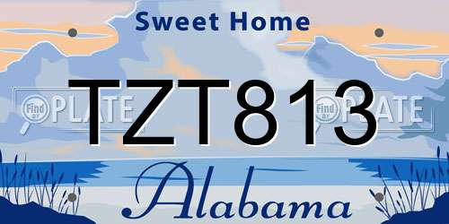 TZT813 Alabama License Plate