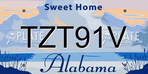 TZT91V Alabama License Plate